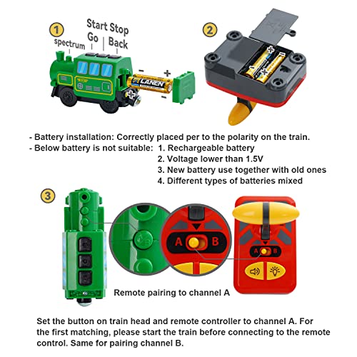 Budget Wooden Train Accessories Battery Operated Locomotive Train Remote Control Train For Track Set Powerful Engine Train Vehicles Fit All Major Brands Track Railway System (Battery Not Included) - Train Adventure Collection