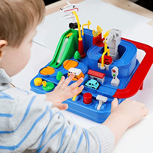New Car Adventure Toys Race Track For Toddlers – Boy Toy & Race Tracks For Boys – Toddler Car Toys Preschool Educational Toy Cars For Kids 3 4 5 6 7 Year Old Car Track Gifts For Kids - Interactive Racing Play Set