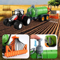 Remote Control Tractor Toy RC Truck With Trailer Farm Vehicle Toys Barrel Trailer With Spread Tubes Frontloader 1/24 Scale 2.4Ghz Farm Playset Toy For Kids Age 5 6 7 8 9 Up Years Old - Detailed Work Vehicle Toy