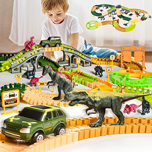 New Dinosaur Truck Toys For Kids 3-5 Years Cars Toys For Toddler 1-3 6 In 1 Jurassic Dinosaurs Trucks Toys Semi Truck Toy Car For Boys And Girls Age 2-3 well-suited Gift For Baby & Toddler Toys - Interactive Racing Play Set